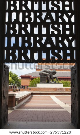 LONDON, UK - JULY 10TH 2015: An entrance to the British Library in Kings Cross, London on 10th July 2015.
