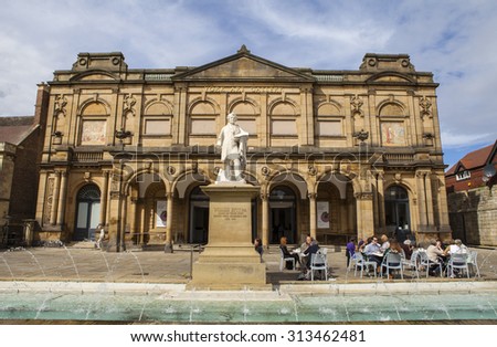 YORK, UK - AUGUST 29TH 2015: A view of York Art Gallery and William Etty statue in York, on 29th August 2015.