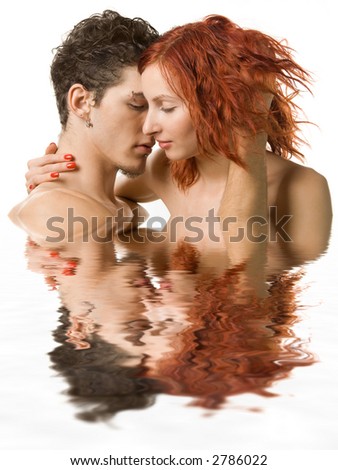 Couple making love in the water
