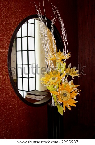rtificial flowers in interior decoration