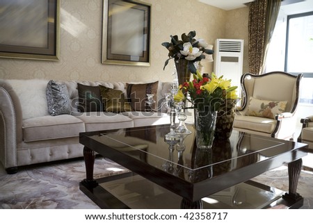 Luxury modern living room with nice sofa