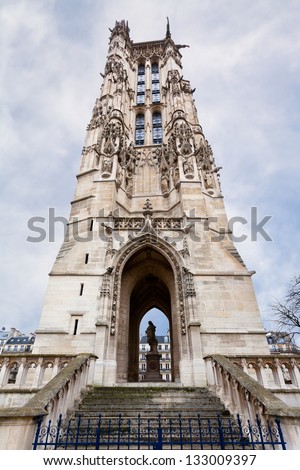 flamboyant gothic style Saint-Jacques tower in Paris