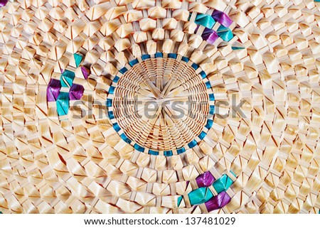 fragment of Vietnamese style conical hat close up