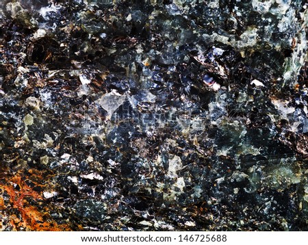 background from rock with crystal and metallic inclusions