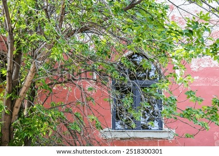 Foto Bild Schäbige Fassade eines Wohnhauses in der Stadt