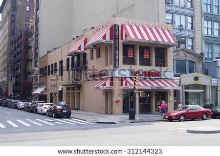 New York, New York - August 30, 2015 - A TGI Friday's location at 34 Union Square E near New York City's Union Square Park.