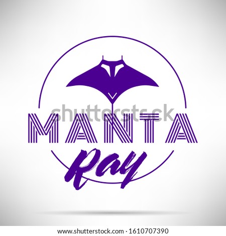 Manta Ray Animal Monogram Vector Logo Template 