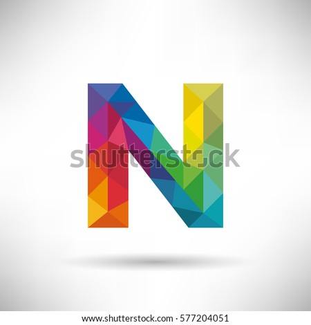 Geometric Letter N Icon and Logo Template. Foto stock © 