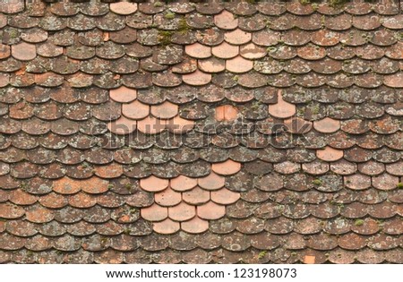 seamless red old roof tiles repaired  texture