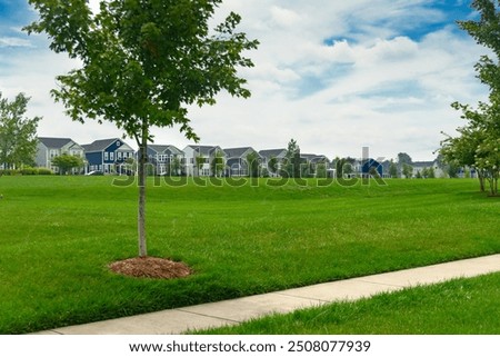 Similar – Image, Stock Photo House with sky and tree in Hansa district [Hansa BER 2022] II