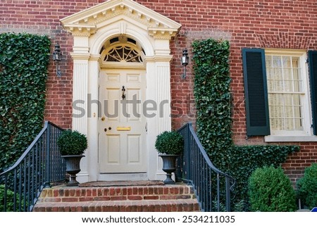 Similar – Image, Stock Photo A brick house in Milan with green front garden.