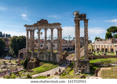 Rome - SEPTEMBER 21: The Roman Forum, September 21, 2013 in Rome, Italy.