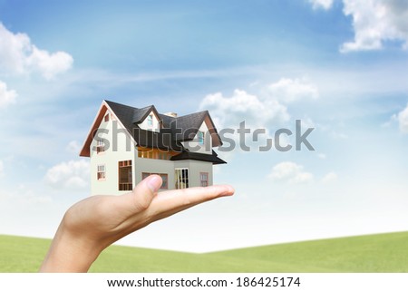 House model house concept in the hand