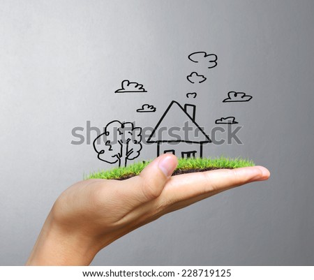 Real estate idea, holding house