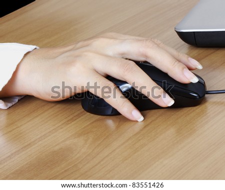 computer mouse with hand