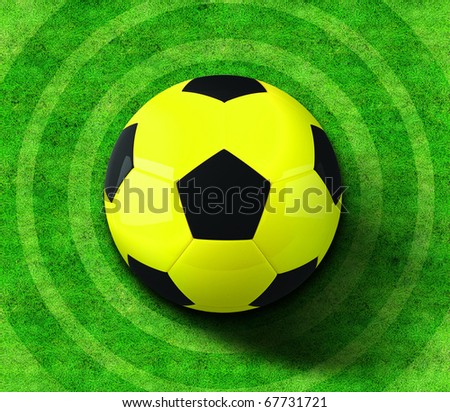 Soccer ball on ground.