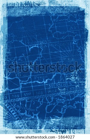 An old grungy map background texture with a grunge border