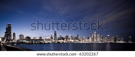 Chicago panoramic at night