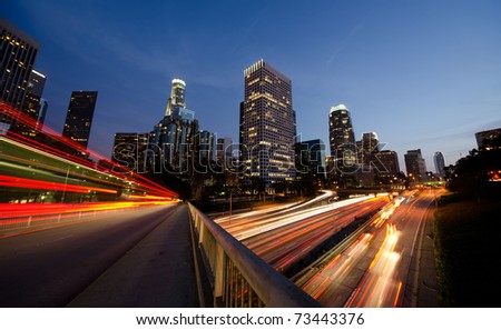 Busy Los Angeles at night