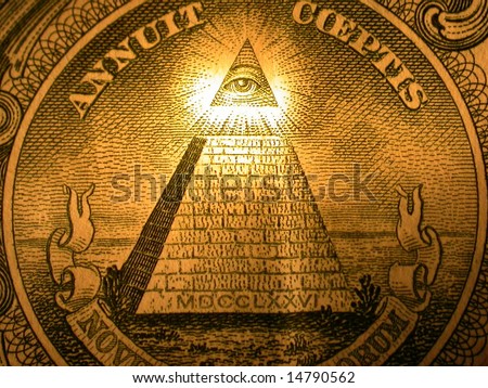 Pyramid On The Back Of An American One Dollar Bill Stock Photo 14790562 ...