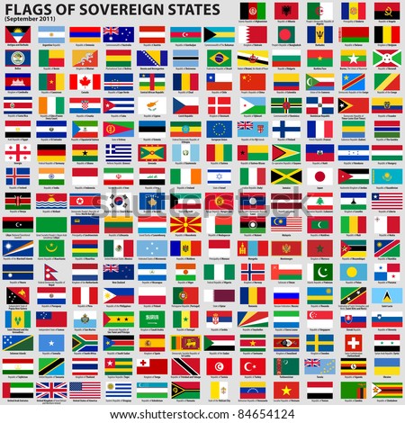 Vector Set Of Flags Of World Sovereign States (September 2011). New ...