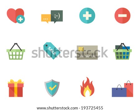 E-commerce icon series in flat colors style