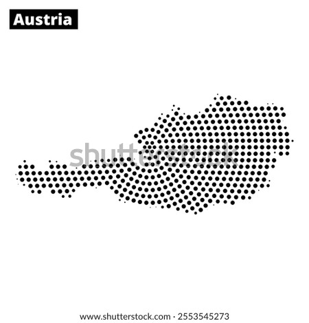 A dotted representation of Austria's map fills the space, showcasing its unique outline and borders.