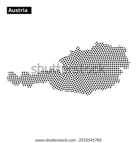 A dotted representation of Austria's map fills the space, showcasing its unique outline and borders.