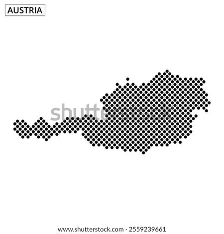 A dotted representation of Austria's map fills the space, showcasing its unique outline and borders.