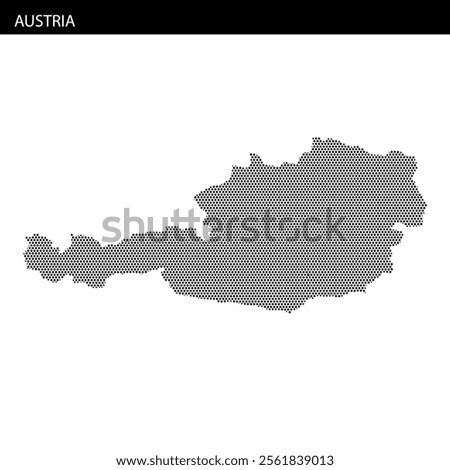 A dotted representation of Austria's map fills the space, showcasing its unique outline and borders.