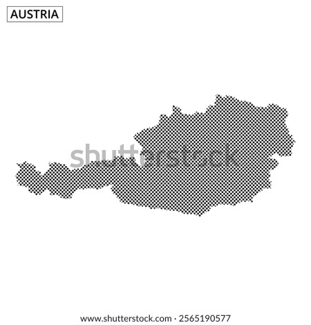 A dotted representation of Austria's map fills the space, showcasing its unique outline and borders.