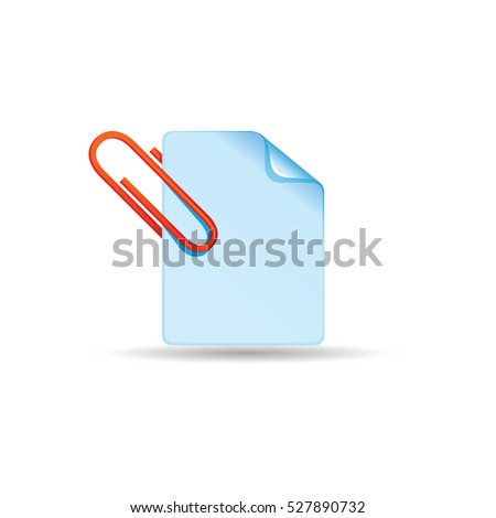 Attachment file icon in color. Internet communication email