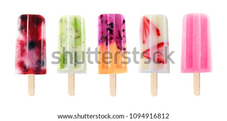 Similar – Image, Stock Photo Pink popsicles and fresh strawberries