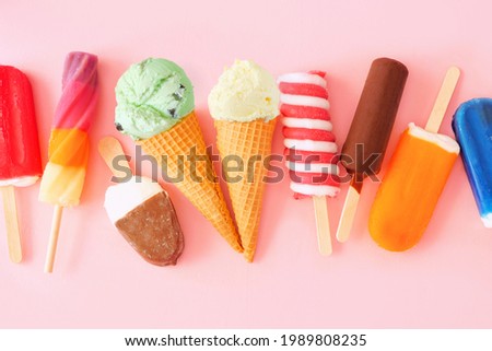 Similar – Image, Stock Photo Assorted ice cream popsicles