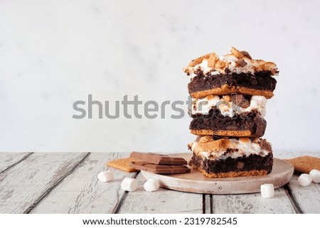 Similar – Foto Bild Stapel von Brownies mit gefrorenen Himbeeren. Schokoladenkuchen-Haufen