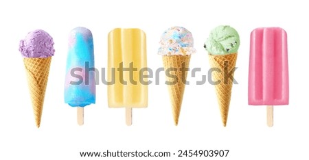 Image, Stock Photo Assorted ice cream popsicles