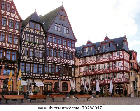 Half-timbered houses of Romer Square in Frankfurt am Main, Germany