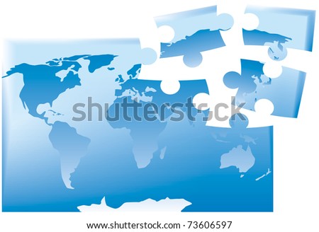 world map as united puzzle
