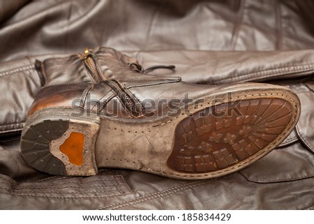 brown leather handmade shoes. Vintage style