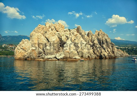 Rocks Adalary - landmark of the city Gurzuf in the Crimea, the Black Sea