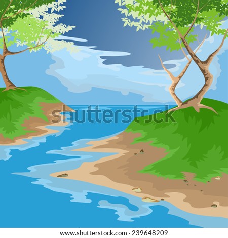 River and forest,nature landscape background