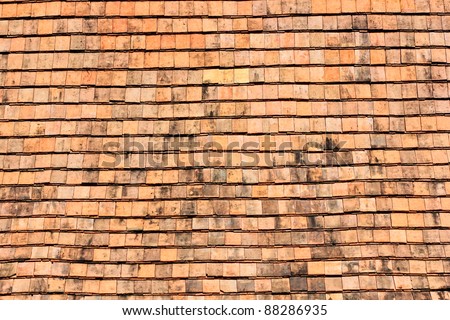 Clay tiles. For roofing, building a house in the past in Thailand