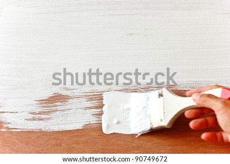 Painted white wood flat on the floor