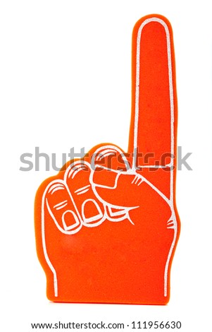 Orange foam spirit finger signifying \