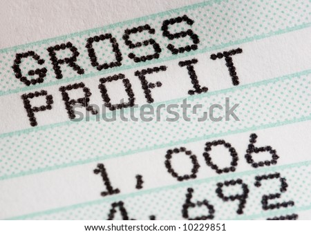 Closeup of profit and loss statement of business or sales person
