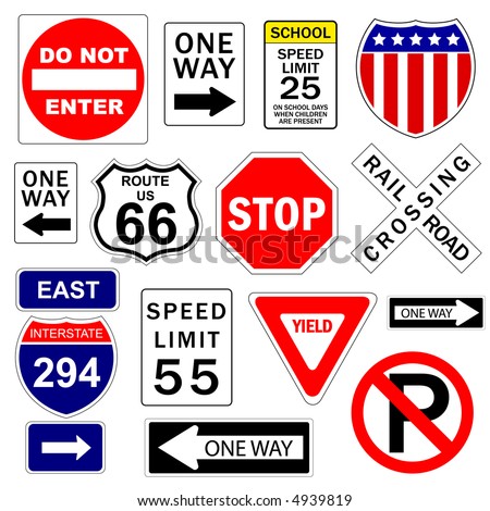 Road And Highway Signs (Vector) - 4939819 : Shutterstock