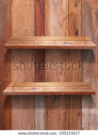 Two wood shelf fixing on panelwood