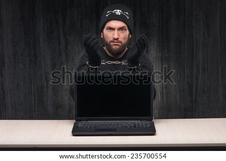 Hand-locked computer hacker