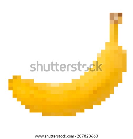 Pixel Graphic Banana Stock Vector Illustration 207820663 : Shutterstock