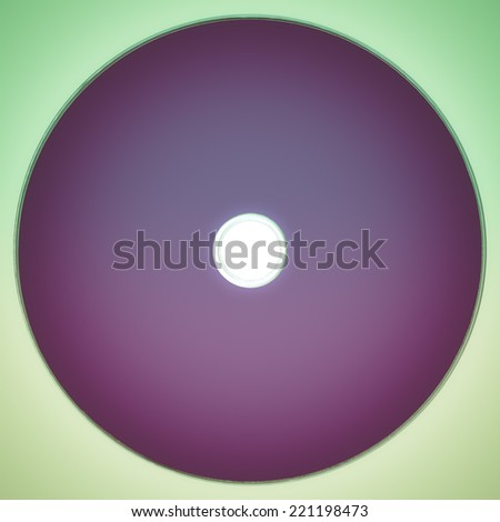 Vintage looking Purple CD or DVD for music data video recording isolated over white background